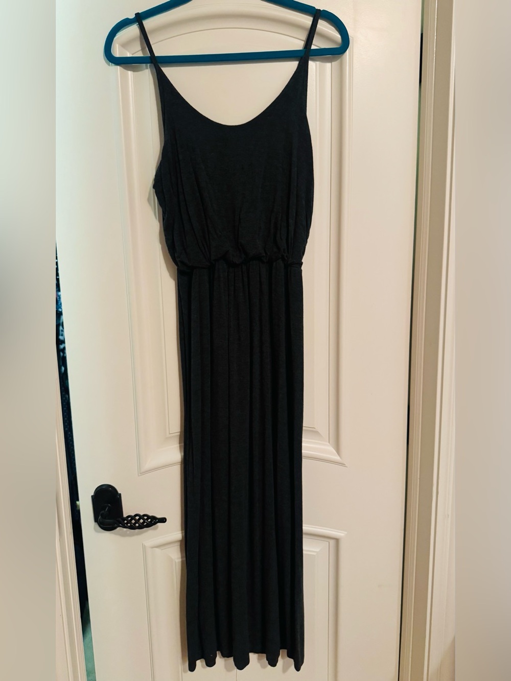Charcoal Gray Fitted Maxi Dress